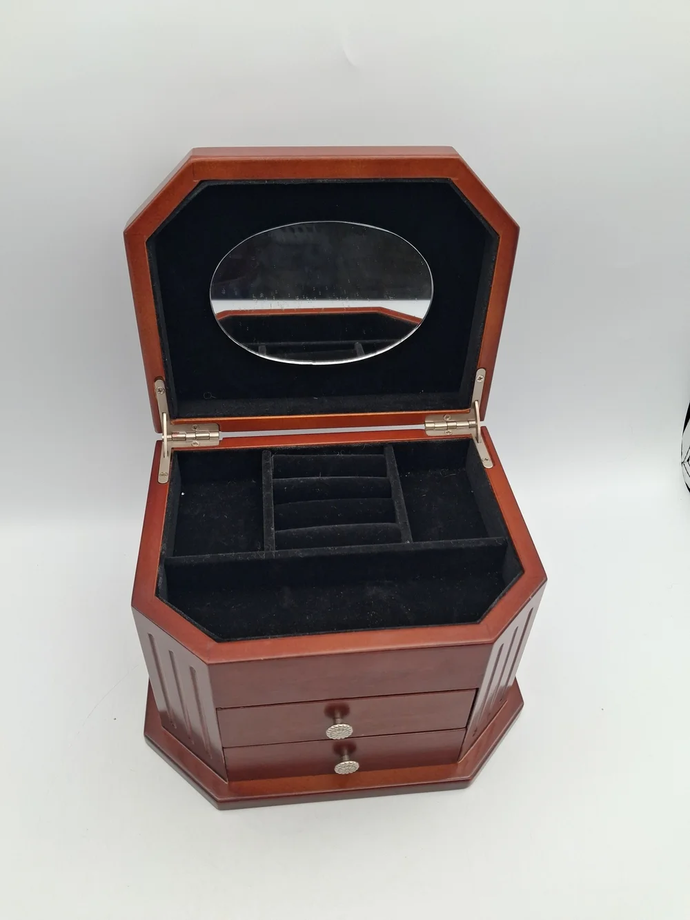 Bombay Classic Mahogany Wood Jewelry Organizer with Drawers No Key